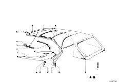 114 2002 M10 Cabrio / Sliding Roof Folding Top/  Folding Top Mounting Parts