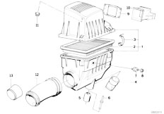 E30 318i M40 Cabrio / Fuel Preparation System/  Suction Silencer Filter Cartridge