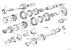 E12 518i M10 Sedan / Manual Transmission/  Getrag 242 Gear Wheel Set Parts Rep Kits