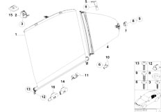 E39 525td M51 Sedan / Vehicle Trim/  Roller Sun Visor Rear Door