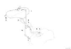 E32 750i M70 Sedan / Fuel Supply/  Expansion Tank Tubing-2