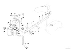 E32 750iLS M70 Sedan / Fuel Supply/  Activated Carbon Container Tubing