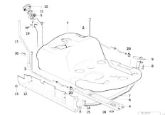 E34 525i M20 Sedan / Fuel Supply/  Plastic Fuel Tank