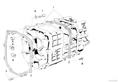 E12 528i M30 Sedan / Manual Transmission/  Getrag 265 5 Cover Attach Parts