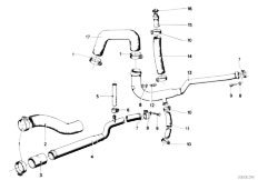 E12 518 M10 Sedan / Engine/  Cooling System Water Hoses