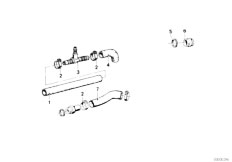 E12 520 M10 Sedan / Engine Cooling System Water Hoses-2