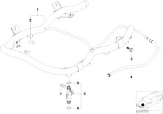 E53 X5 4.6is M62 SAV / Fuel Preparation System/  Valves Pipes Of Fuel Injection System