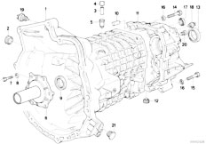 E30 325i M20 Cabrio / Manual Transmission/  Getrag 260 5 50 Housing Attaching Parts