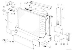 E32 735i M30 Sedan / Radiator/  Radiator Frame