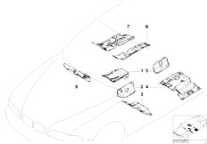 E39 523i M52 Sedan / Vehicle Trim/  Inner Floor Panel Multilayer Damping