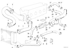 E34 518i M40 Sedan / Engine/  Cooling System Water Hoses-2