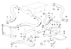 E30 318is M42 2 doors / Engine Cooling System Water Hoses-2