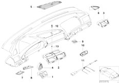 E38 740i M60 Sedan / Heater And Air Conditioning/  Outflow Nozzles Covers