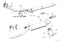 E12 518 M10 Sedan / Exhaust System/  Exhaust System