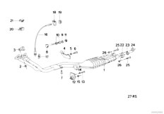 E30 325i M20 4 doors / Exhaust System Exhaust Assembly With Catalyst