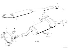 E30 325i M20 4 doors / Exhaust System Exhaust Assembly Without Catalyst