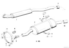 E30 323i M20 2 doors / Exhaust System/  Exhaust Assembly Without Catalyst