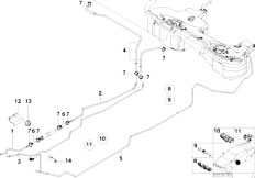 E46 325i M54 Sedan / Fuel Supply/  Fuel Pipe And Mounting Parts