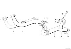 E32 750iL M70 Sedan / Exhaust System Exhaust Pipe Front