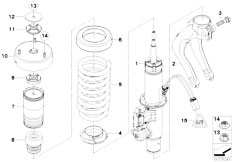 E70 X5 4.8i N62N SAV / Front Axle Shock Absorber Coil Spring Attach Parts