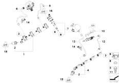 F02 750Li N63 Sedan / Fuel Preparation System High Pressure Rail Injector Line