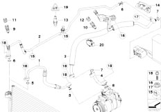 E61 530d M57N2 Touring / Heater And Air Conditioning/  Coolant Lines