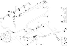 E70 X5 3.0sd M57N2 SAV / Fuel Preparation System Fuel Lines