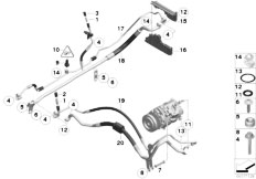 F01 740i N54 Sedan / Heater And Air Conditioning/  Refrigerant Lines N54