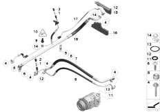 F01 730d N57 Sedan / Heater And Air Conditioning Refrigerant Lines N57