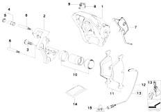 F01 730d N57 Sedan / Brakes/  Front Wheel Brake Brake Pad Sensor