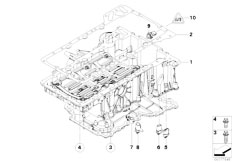 F02 750Li N63 Sedan / Engine Oil Pan Upper Part Oil Level Indicator