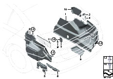 F01 740i N54 Sedan / Vehicle Trim Lateral Trunk Floor Trim Panel