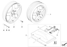 E91N 318i N43 Touring / Wheels/  Set Emergency Wheel With Tyre