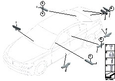 F02 750Li N63 Sedan / Audio Navigation Electronic Systems/  Single Parts Aerial Comfort Access