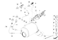 E90N 330xd N57 Sedan / Fuel Preparation System/  Diesel Partic Filt Sens Mount Parts