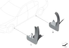 F02 740Li N54 Sedan / Universal Accessories/  Mud Flaps