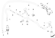 E88 125i N52N Cabrio / Vehicle Electrical System/  Single Parts For Windshield Cleaning