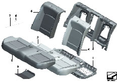 F01 750i N63 Sedan / Seats/  Seat Rear Basic Cushion Parts