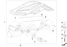 F01 750i N63 Sedan / Fuel Preparation System Intake Silencer Filter Cartridge Hfm