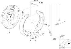 E36 318tds M41 Sedan / Brakes/  Drum Brake Brake Shoes Brake Carrier