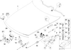 E85 Z4 3.0i M54 Roadster / Bodywork Engine Hood Mounting Parts