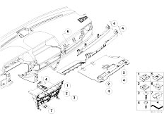 E66 730Ld M57N2 Sedan / Vehicle Trim/  Trim Panel Dashboard Mounting Parts-2