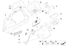E92 323i N52N Coupe / Vehicle Trim/  Lateral Trunk Floor Trim Panel