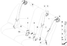 E88 135i N54 Cabrio / Restraint System And Accessories Safety Belt Rear