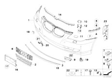 E61N 530xi N52N Touring / Vehicle Trim/  Front Bumper Trim Panel From 03 07