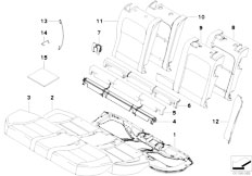 E61 545i N62 Touring / Seats/  Upholstery Parts For Rear Seat