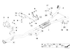 E63N 630i N52N Coupe / Exhaust System/  Centre Muffler