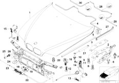 E39 520d M47 Sedan / Bodywork/  Engine Hood Mounting Parts