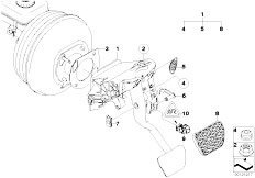 E60N 550i N62N Sedan / Pedals/  Pedal Assembly