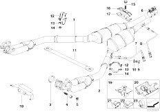 E38 730iL M60 Sedan / Exhaust System Catalytic Converter Front Silencer